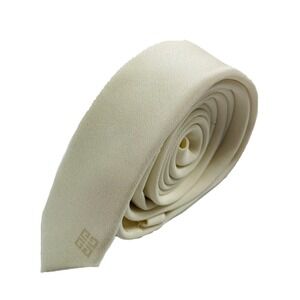 Givenchy Cream Pure Silk Mens Skinny Tie 1.5 in Width NWOT